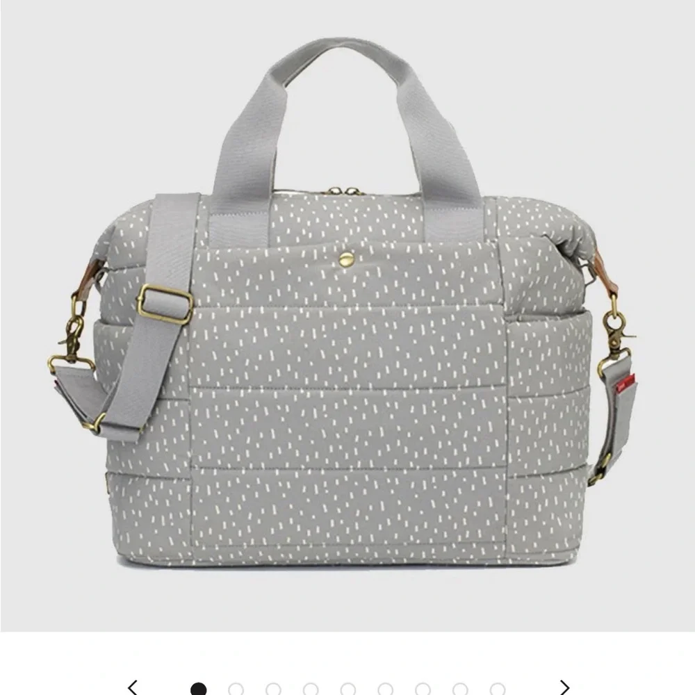 Storksak Gray Quilted Dot-Pattern Baby Bag